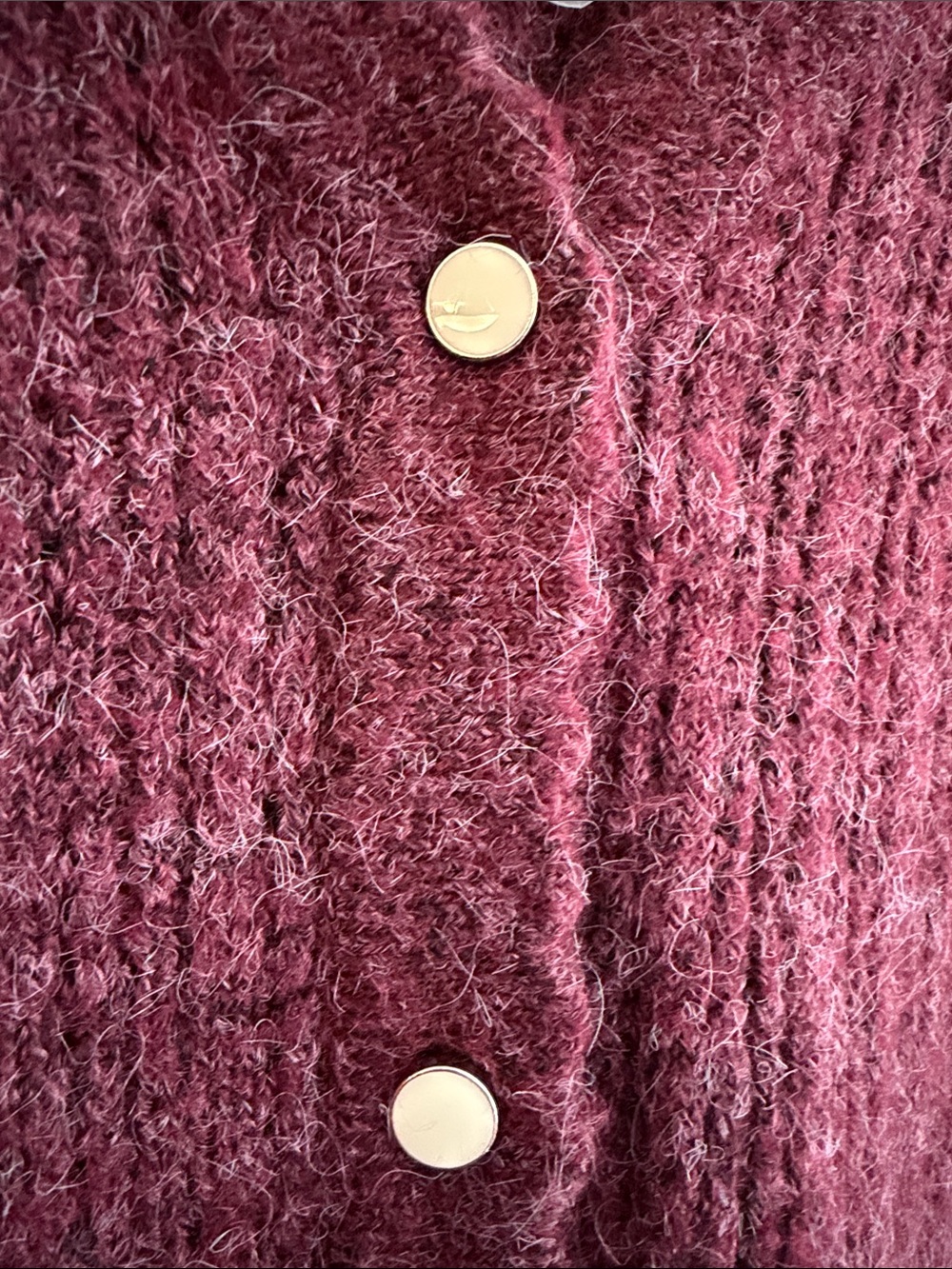 Joie Raspberry Button-Front V-Neck Ribbed Cardigan size XS - Picture 6 of 12